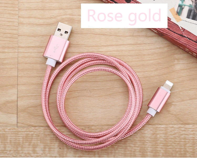 Rose gold Кабель Micro USB Oincase de datos de carga rapida нейлоновая оплетка 1 м 2 м 3 м USB кабель для iPhone 11 7 6 S Plus X XR MRX - Цвет: Rose gold