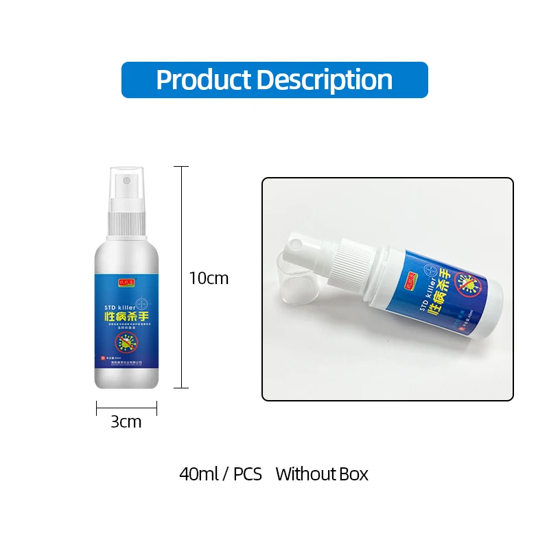 

STD Medicine Treatment Spray Cures Balanitis Genital Herpes Relieve Genitals Itching Remove Intimate Odor Men Women