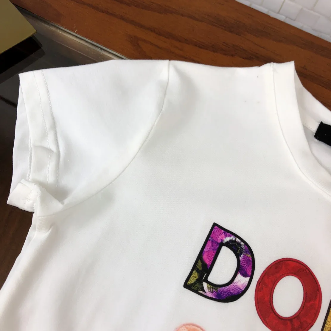 

Child Brand Clothing Girls' Summer Clothes Baby Girl Suit Short Sleeve Little Girls Preppy Style Pleated Skirt 2-Piece Set4-14Y