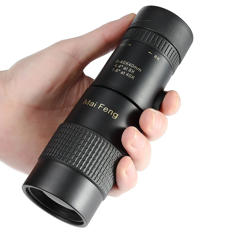 

Compact Monocular Telescope, Retractable Zoom, Waterproof, Professional, HD ED, Glass with Tripod, Phone Clip, 8-40x40