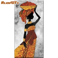 ruopoty frame picture diy painting by numbers kits acrylic wall art picture black woman coloring by numbers for diy gift 60x75c