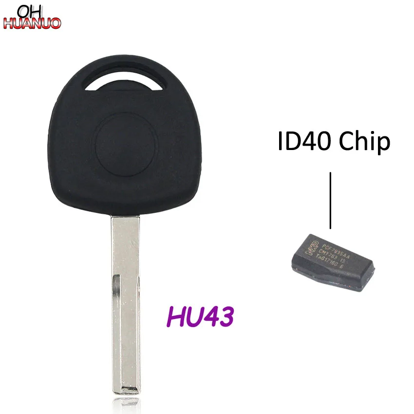 HU43 With ID40 Chip Транспондер ключа автомобиля оболочки чехол пустой для Opel с HU43 HU100 HU46 YM28 лезвие с ID40 чип - Цвет: HU43 With ID40 Chip