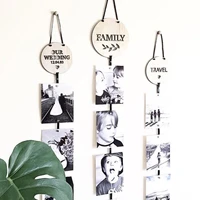 creative pendant photo storage wall decoration love curtain wood velvet wall hang decoration home decoration for photo 18cm dia
