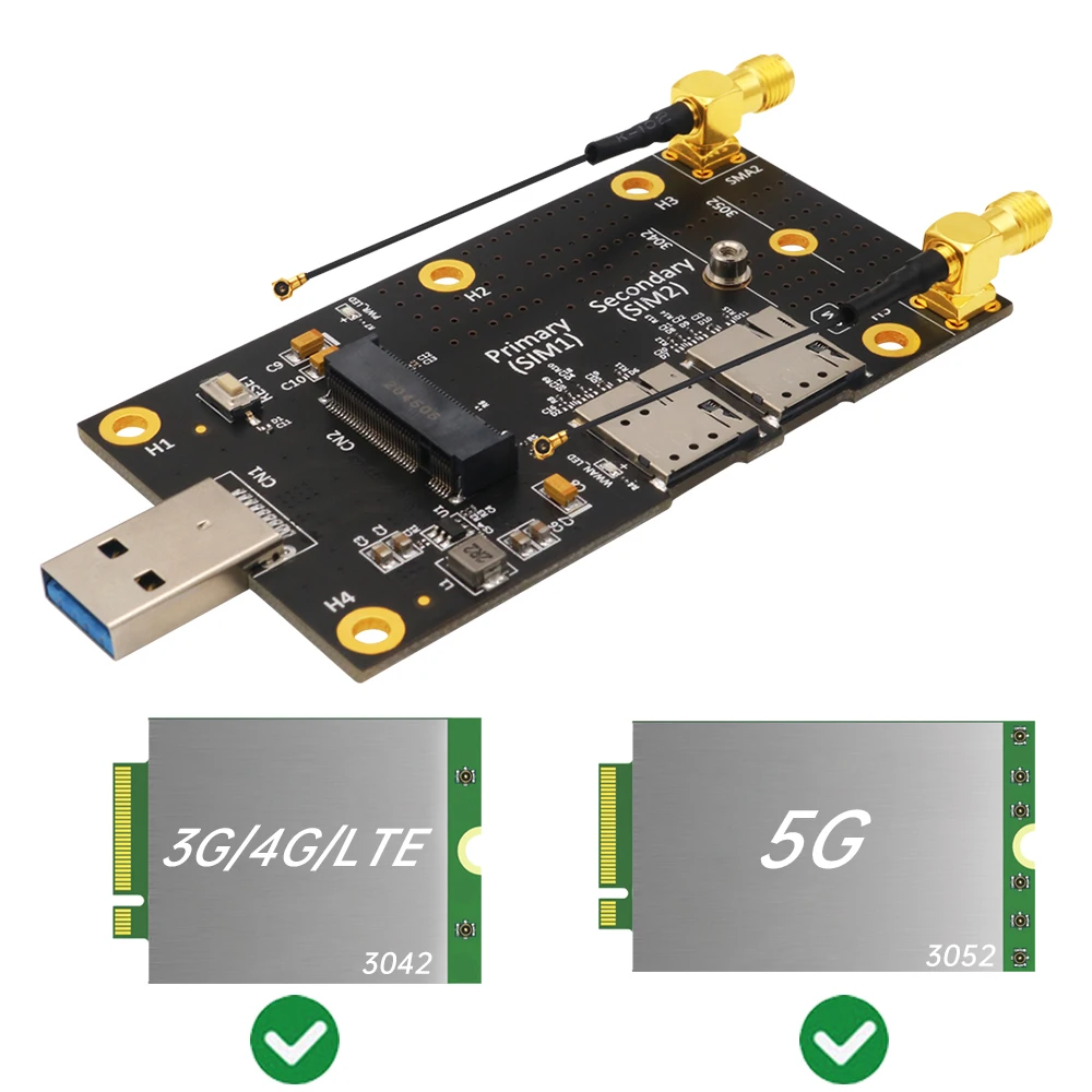 NGFF(M.2) к USB 3 0 адаптер с двойной слот для карт NANO SIM 3G/4G/5G модуль | Компьютеры и офис