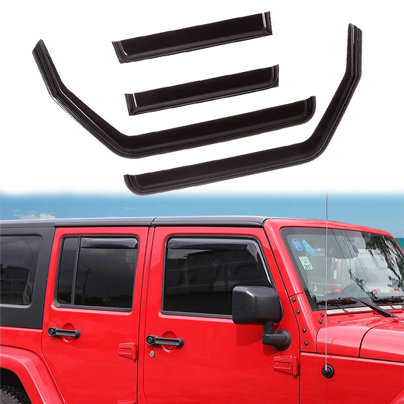 

Car Side Window Visor Rain Guard Door Visor Fit for Jeep Wrangler JK 07-17 for JL 2018-2021 Unlimited 2 Door Auto Accessories