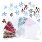 Рождественские снежинки, лазерные блестки для ногтевого дизайна, хлопья, слайм, глина, конфетти, блестящие наполнители, искусство, сделай сам