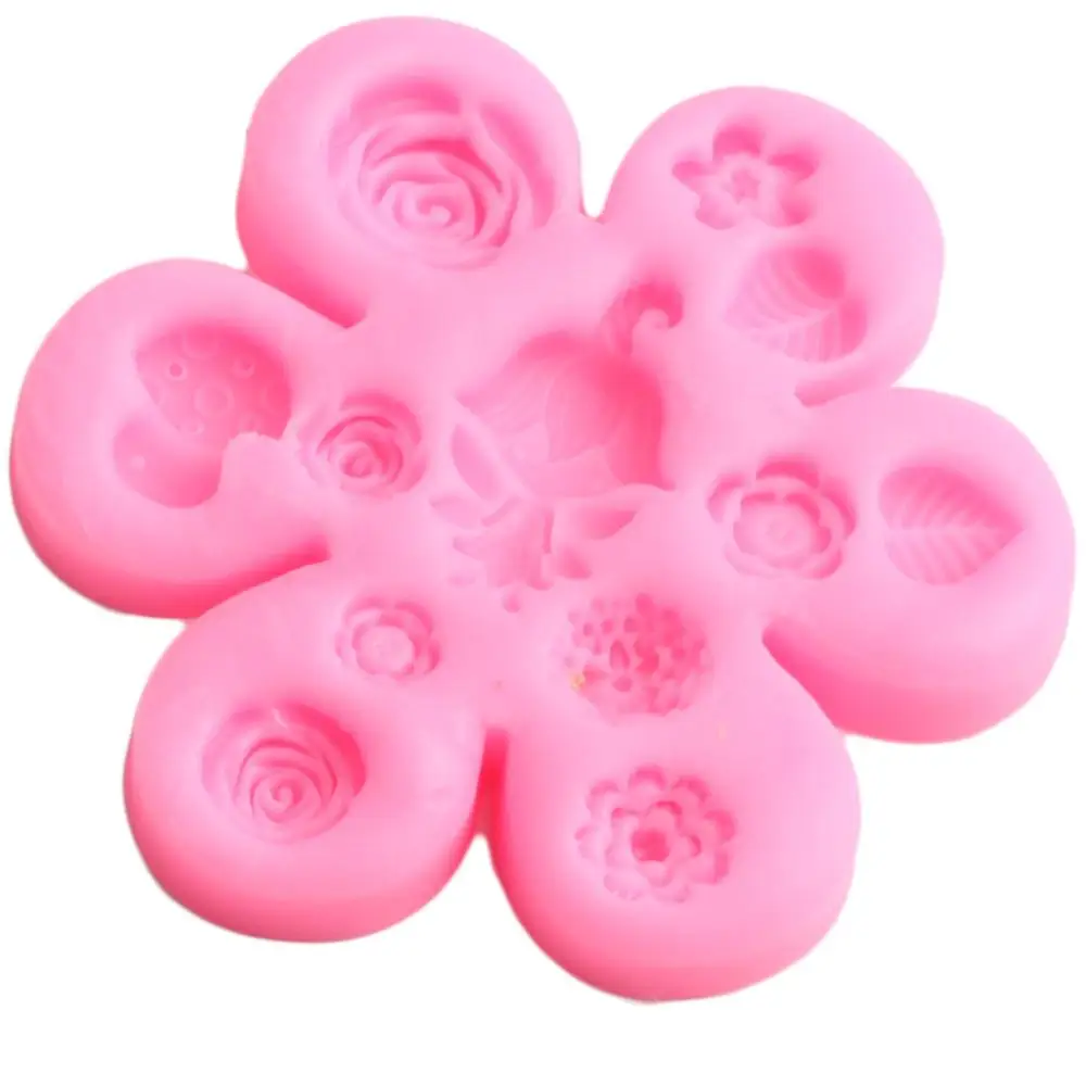 DIY Детские вечерние силиконовые формы Сказочный Сад Девушка листья цветок