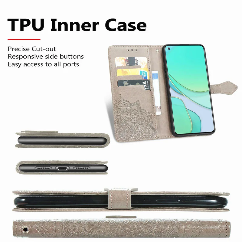 Кожаный чехол-книжка для Oneplus 8T 6 6T 7 Nord 5G N10 N100 чехол One Plus рельефный Магнитный