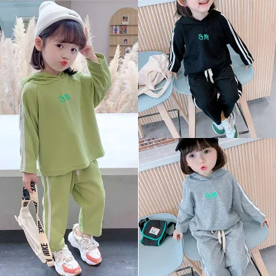 

Children's Autumn Clothing Sets 2020 New Baby Clothes Suit Korean Baby Hooded Sweatshirt+pants Casual Sets Toddler Outwear 2-7Y