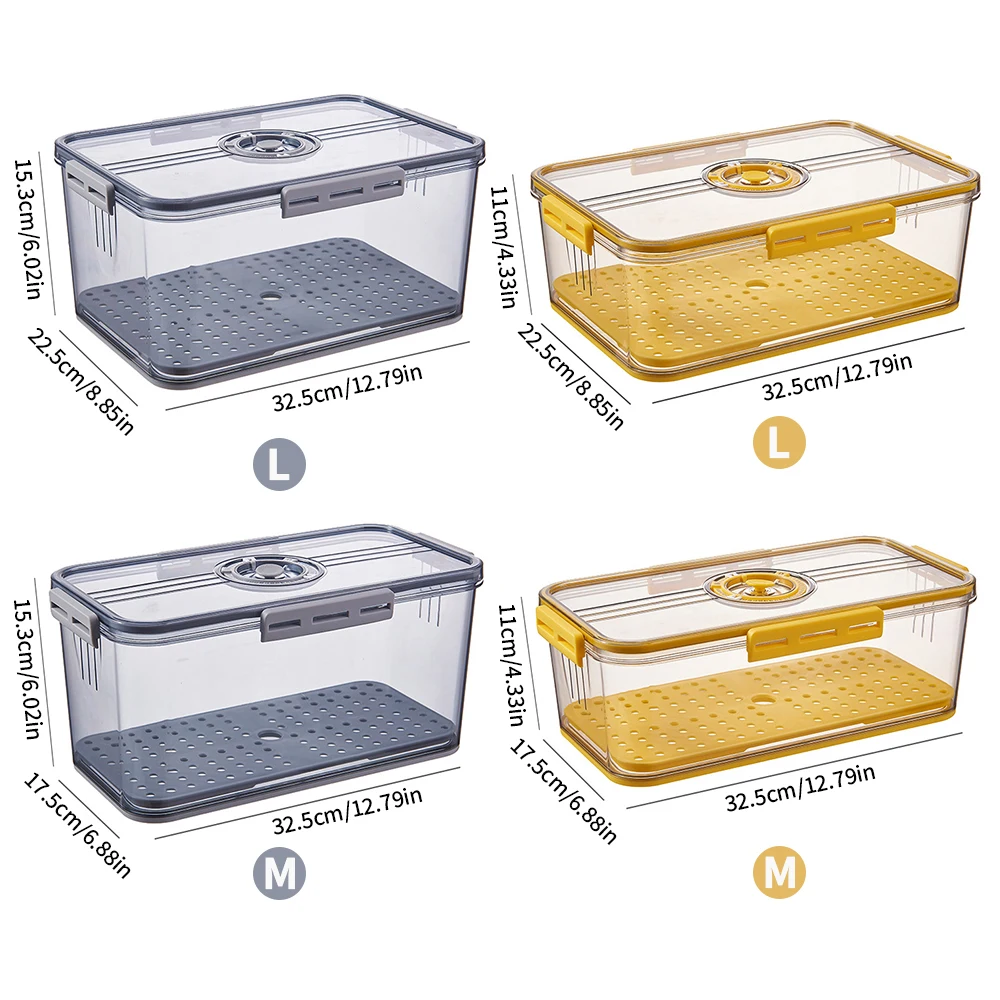 

Refrigerator Transparent Sealed Fresh-Keeping Storage Box With Timer Kitchen Food Storage Containers Refrigerator Organizer