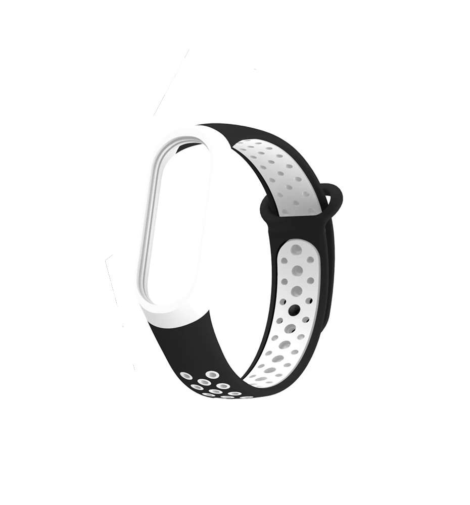 black white Чехол-браслет для xiaomi mi band 4 mi band 3 силиконовый ремешок на запястье двойной цвет сменный ремешок для часов для xiaomi mi band 4 3 - Цвет: black white