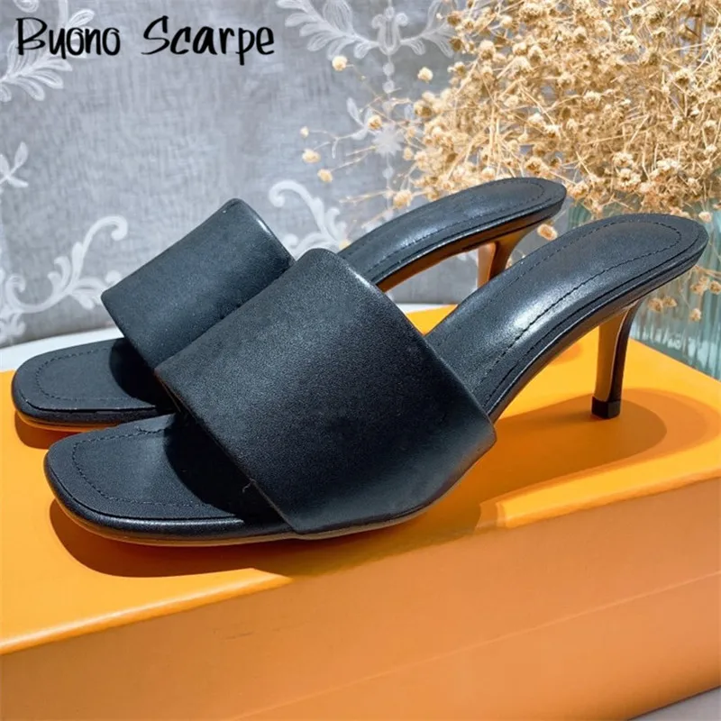 

Ladies Brand Design Sandals Women Microfiber Thin Heel Shoes Open Toe Summer Beach Slides Embossed Flowers Fashion Shoes Femme