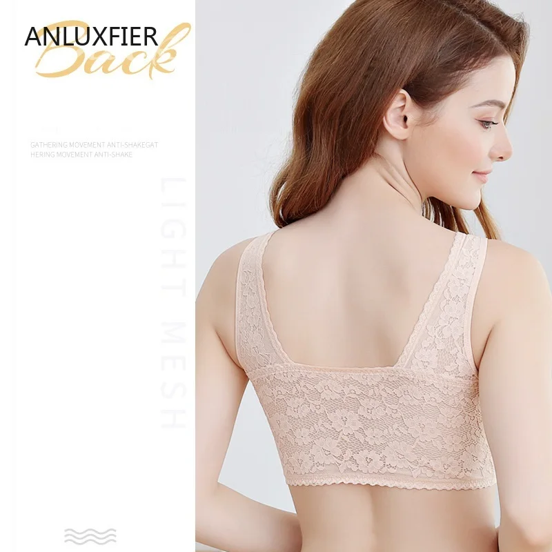 H9669 Special Bra Underwear Mastectomy Artificial Prosthesis Bra Women Front Button Zipper Lace Sexy Thin Gather Bras Lingerie