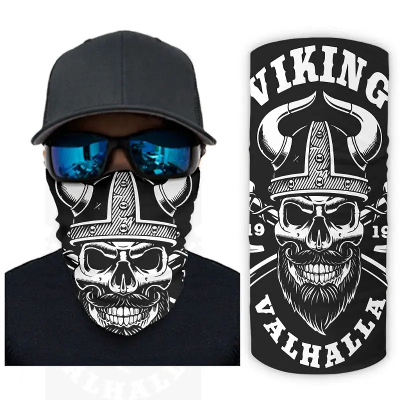 Шарф-Балаклава в стиле викингов подвеска на голову с черепом маска для лица