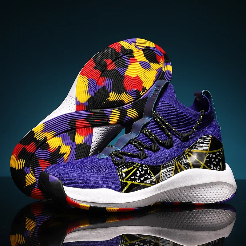 Fashion Breathable Kintting Sock Sports Shoes Men Women Chunky High Sneakers Basketball Outdoor Basketball Running Shoes for Men