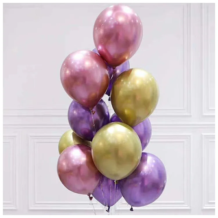 

12 Inch 2.8g Chrome Metal Balloon Thickened Valentine's Day Balloon Wedding Room Wedding Decoration Solid Color Balloon 009