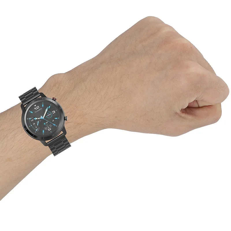 

Black Band For Ticwatch Pro 2020 Metal 22mm Universal Bracelet Belt Strap For Ticwatch Pro 3 GPS/E2/S2 Replacement Wristband