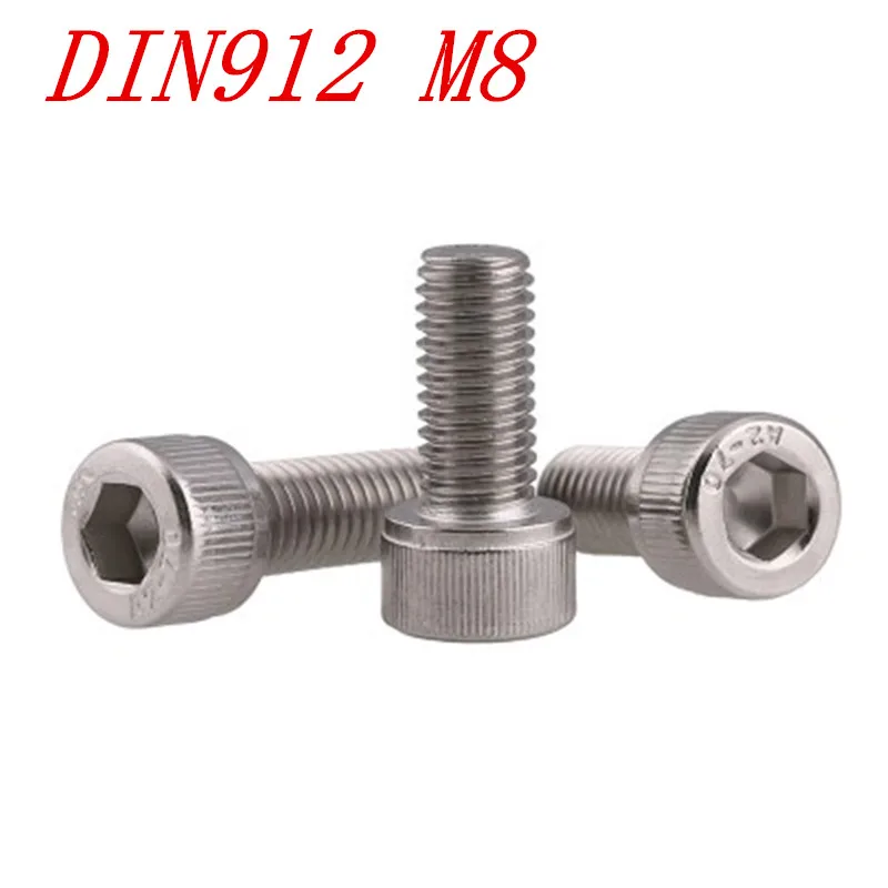 5-50 шт. DIN912 m1.6 m2 m2.5 m3 m4 m5 m6 m8 304 стандартная нержавеющая сталь и Шестигранная головка