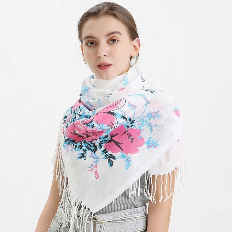 Дизайнерский брендовый шарф с принтом женские хлопковые шарфы весенне зимние