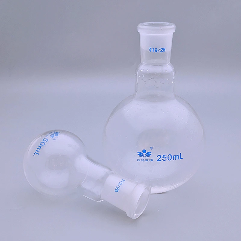 1PC Lab Round Bottom 50ml-2000ml Single Short Neck Glass Flask, Standard Ground 14# 19# 24# Joint Flask