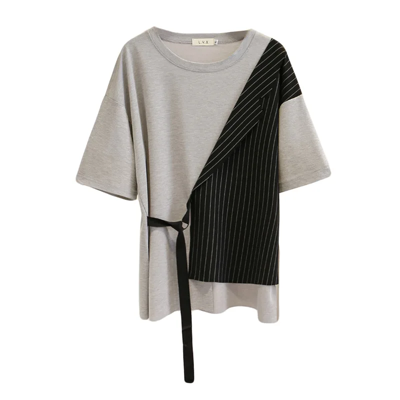 Футболка женская из двух предметов Одежда большого размера летний топ с коротким