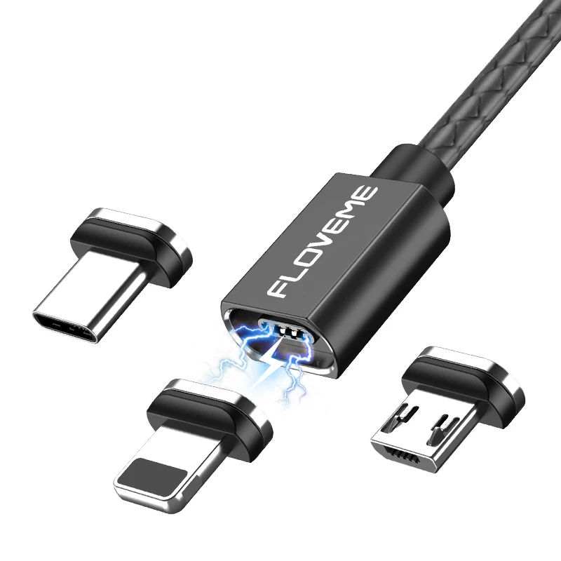 Магнитный кабель 3A шнур для быстрой зарядки Micro USB Тип C двухстороннее магнитное