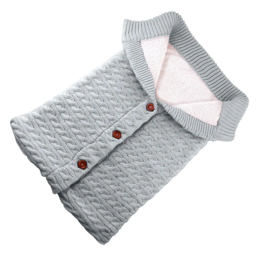 Детское теплое одеяло мягкий детский спальный мешок Хлопковый вязаный конверт