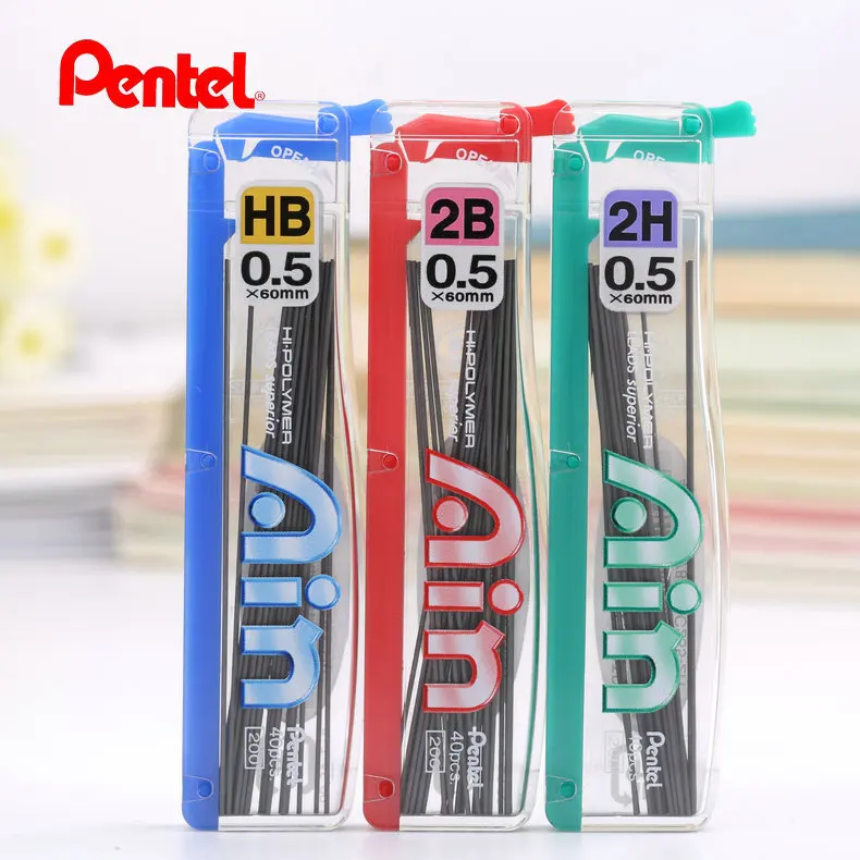 Стержни для карандаша Pentel C255 Ain сверхтвердые стержни Япония 2H HB 2B 0 5 мм|lead curtains|lead