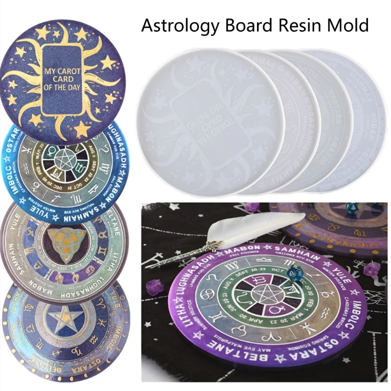 4 шт. маятниковый коврик Астрология доска зодиака эпоксидная смола форма Sun Moon Star