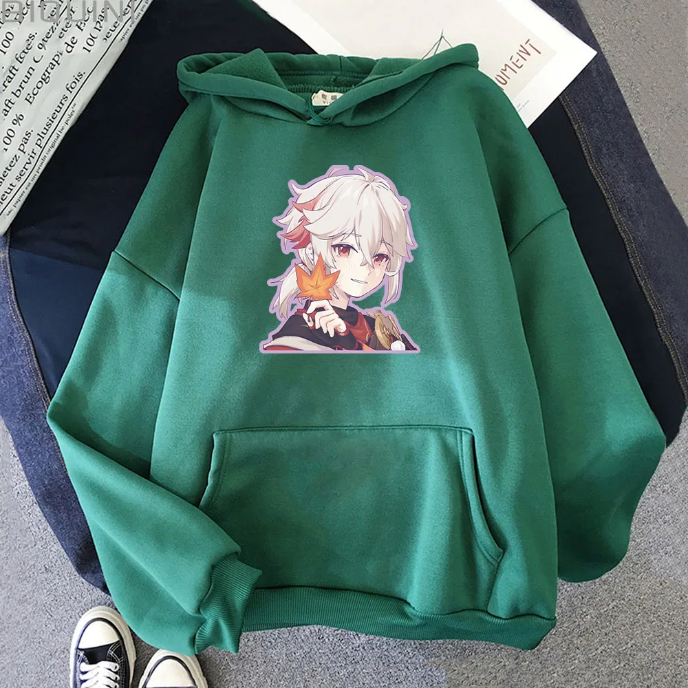 

Game Genshin Impact Hoodie Unisex Kaedehara Kazuha Manga Printed Oversize Sweatshirt Long Sleeve Anime Moletom Streetwear Gothic