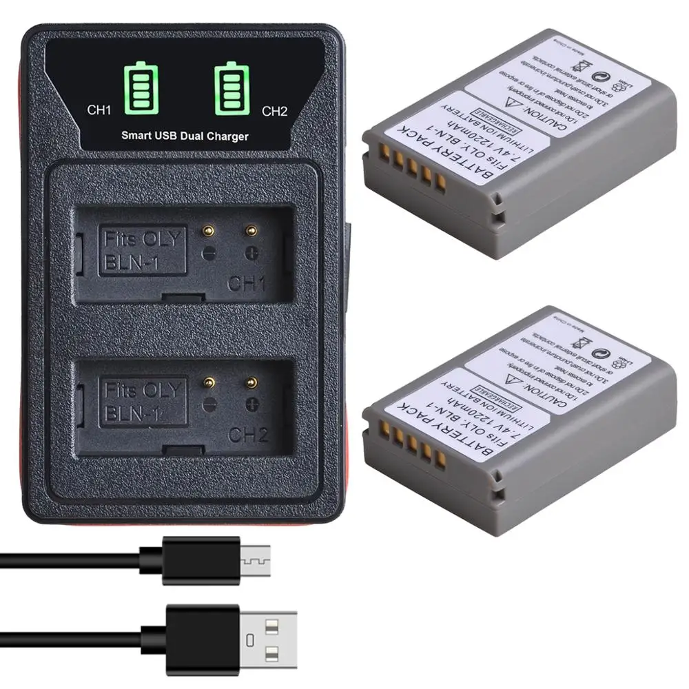 2 шт. BLN 1 BLN1 BL N1 батарея + светодиодный зарядное устройство с разъемом type C и micro USB
