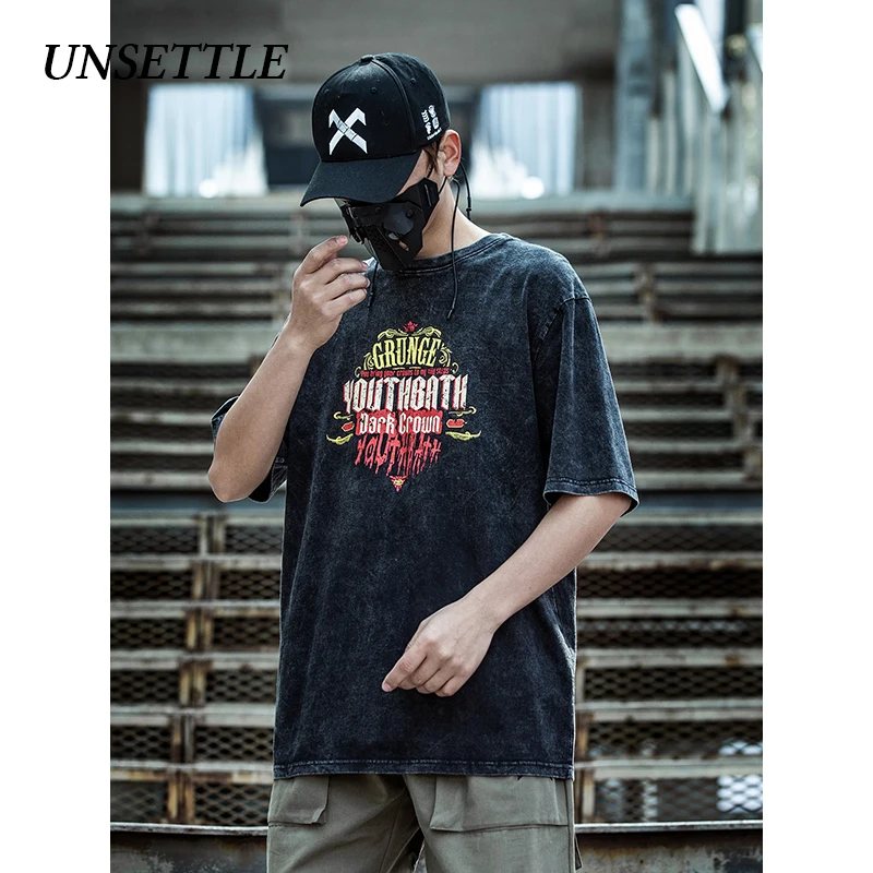 UNSETTLE 2020SS Harajuku футболки летние мужские/женские готические хип-хоп Забавные с
