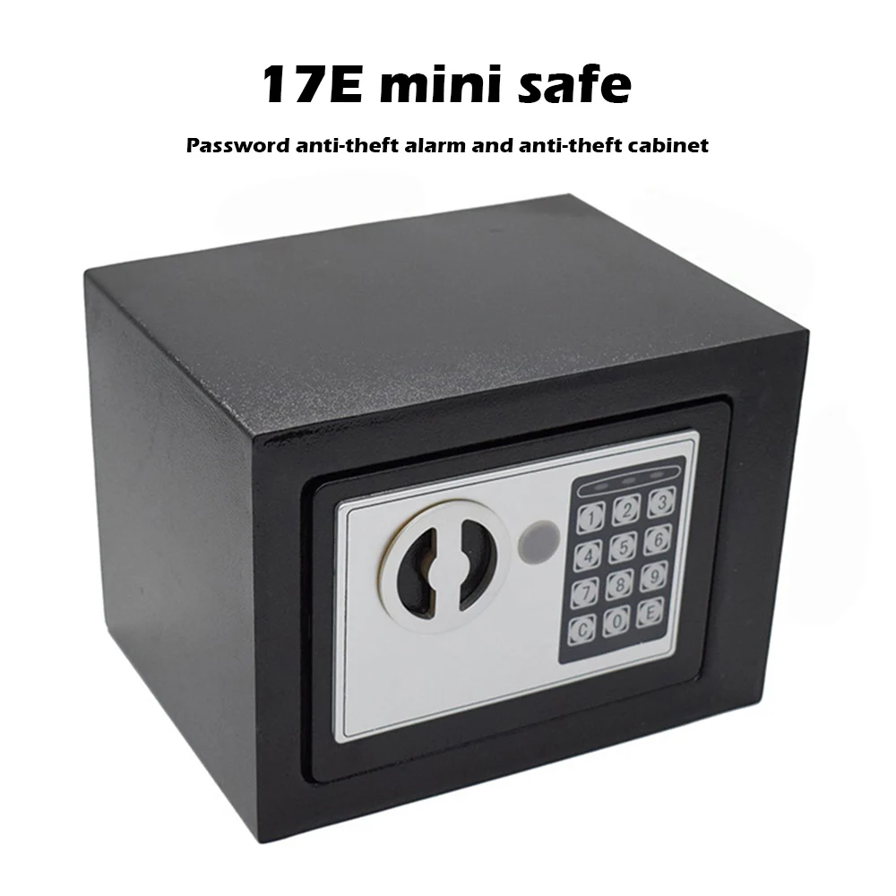 

Mini Digital Safe Deposit Box with Keys Steel Electronic Password Security Storage Case for Jewelry Money Cash Office Home