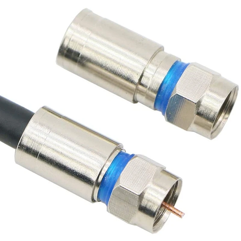 compression rg6 f connector coax coaxial adapter plug for satellite cable tv 50 pack free global shipping