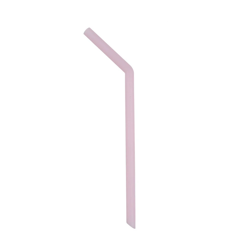 Pink Bent pipe Силиконовые соломинки для питья, Экологичные многоразовые трубочки, складная прямая соломинка с чистящей щеткой, вечерние принадлежности, новинка - Цвет: Pink Bent pipe