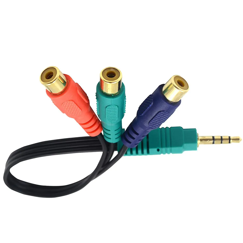 Аудиокабель-разветвитель 3 5 мм на RCA Mini 1/8 дюйма TRS стерео штекер 3RCA аудио/видео AV