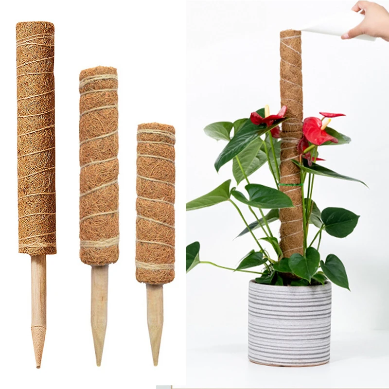 

30/40/50cm Coir Moss Totem Pole Coconut Palm Sticks Creepers Vine Plant Support Extension Climbing Rods Stakes For Garden Tools