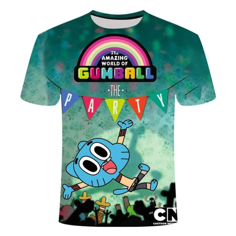 Футболка Gumball amazing world мужская с забавным 3D принтом Повседневная Уличная одежда