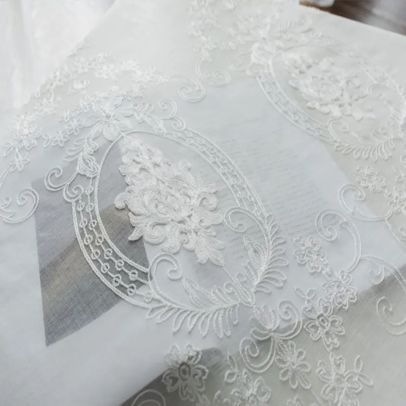 LISM вышитые прозрачные шторы для гостиной спальни Европейская вуаль белая