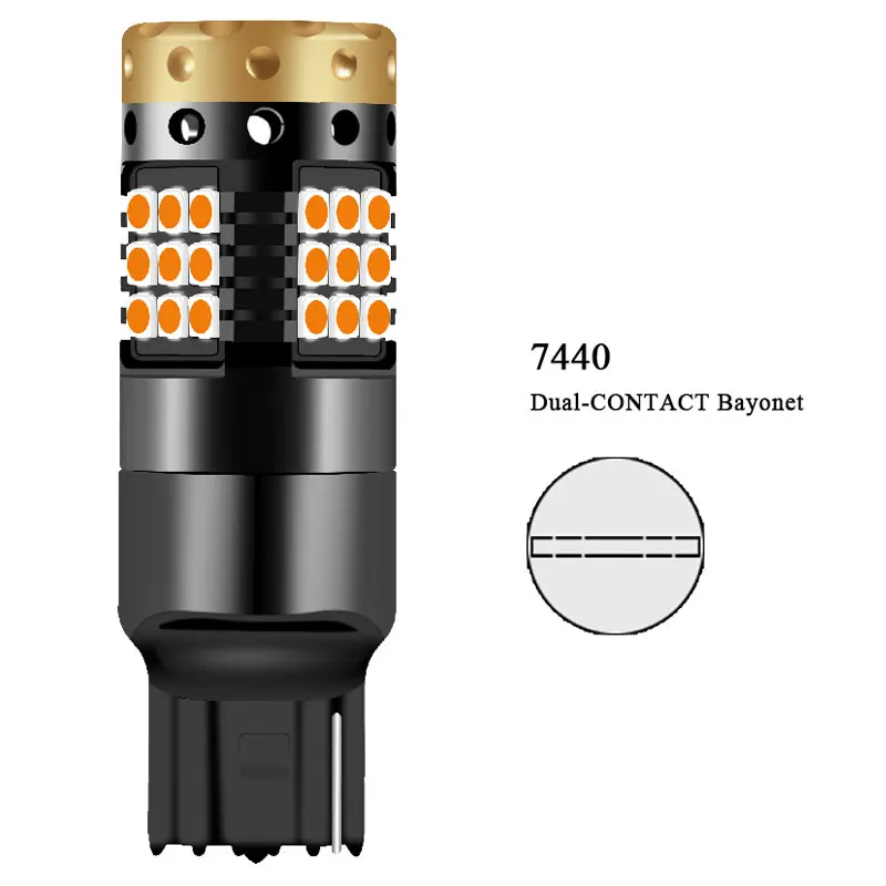 2 шт. CANBUS BAU15S PY21W BA15S P21W led 7440 W21W 3030 led 36-45 smd Автомобильная резервная лампа сигнал поворота drl свет без ошибок Янтарный 12-24 В - Испускаемый цвет: T20 7440 W21W