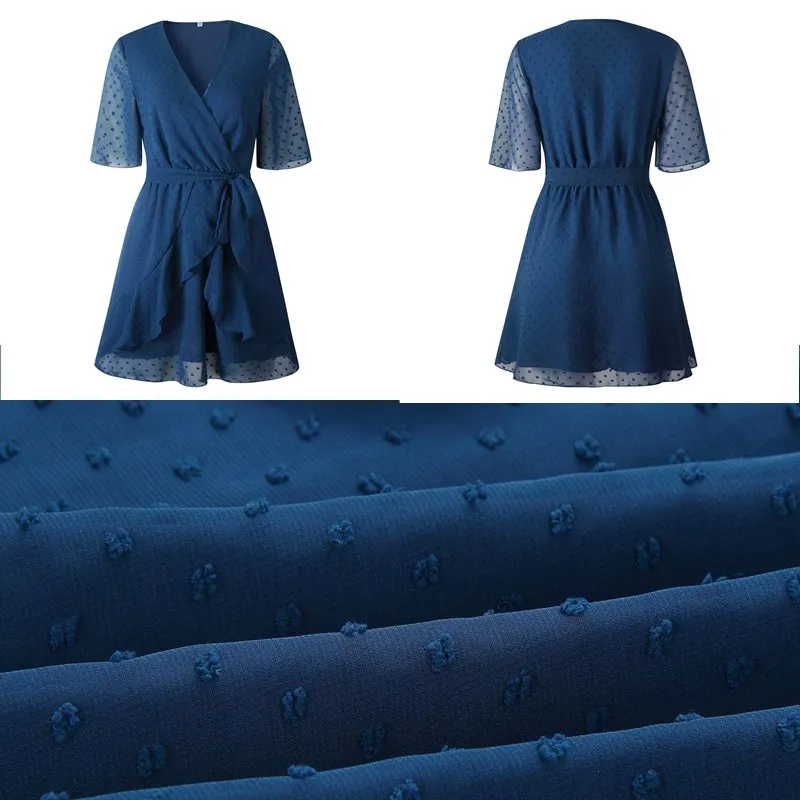 Wuhaobo 2020 бренд Летний комбинезон в горошек пляжное мини-платье для женщин Мода V