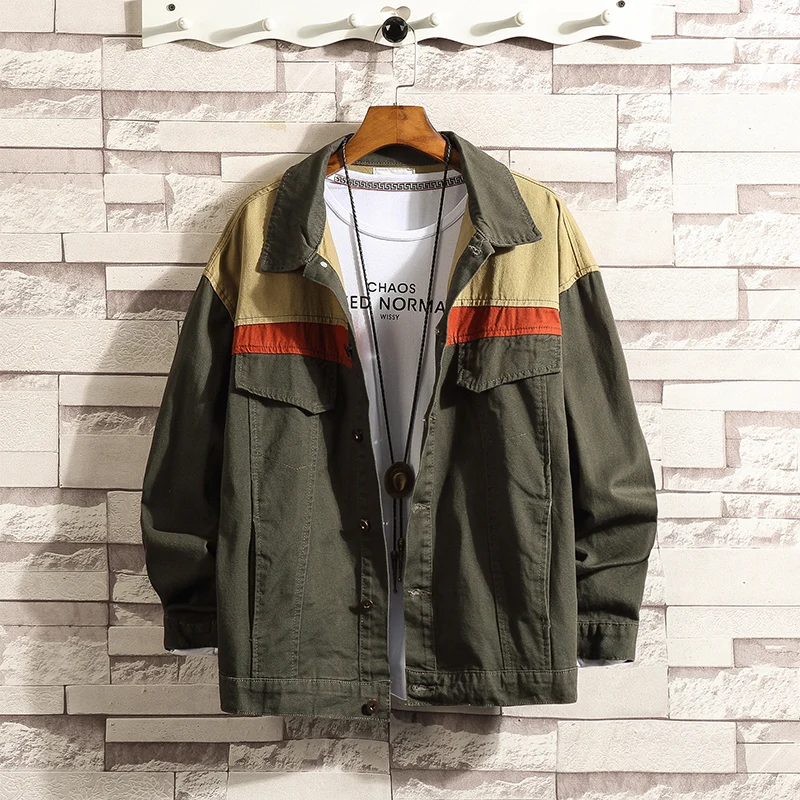 ВЕСНА Новинка осени модное простроченное Платье с куртка мужские свободные