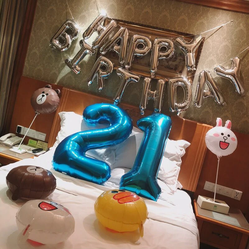 Оптовая продажа 40 дюймов сине розовый алюминиевый супер большой воздушный шар в