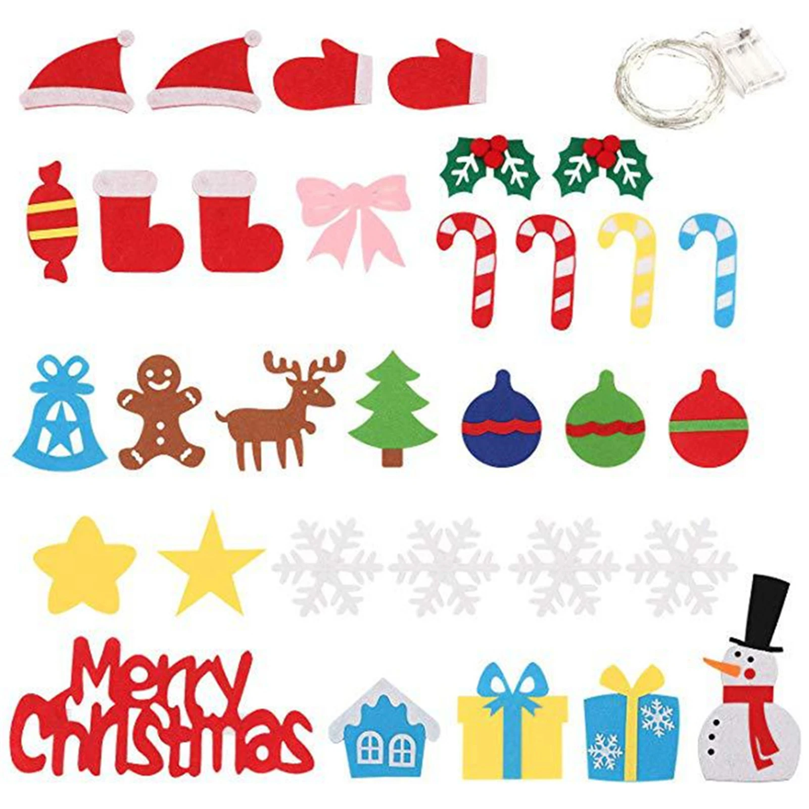 

DIY Felt Christmas Tree Decor Set Decorative Santa Claus Snowman Socks Christmas Tree Ornaments New Year Gift For Children Kids