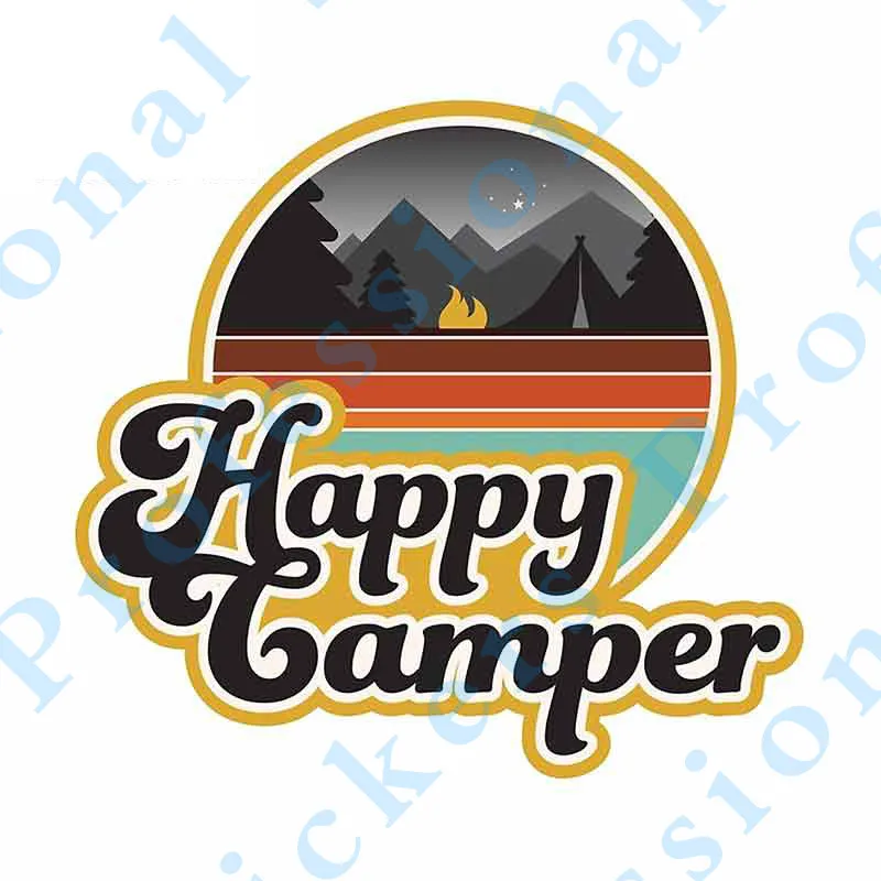 

Creative Happy Camper Cartoon Graffiti Vinyl Car Wrap Decoration Accessories Bumper Car Stickers and Decal Laptop