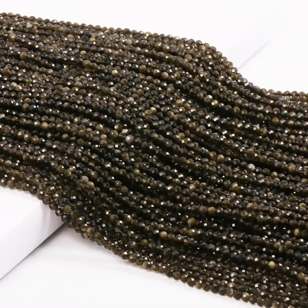 

Natural Stone Beads Semi-Precious Stone Obsidian Section Small Loose Beads for Jewelry Making Necklace DIY Bracelet Accessories