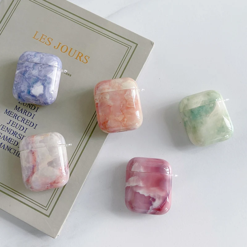 

Gradient Marble Earphone Case For Airpods 2 Case Luxury Headphone Hard Case for Apple Airpods 1 Charging Box Protective Cover