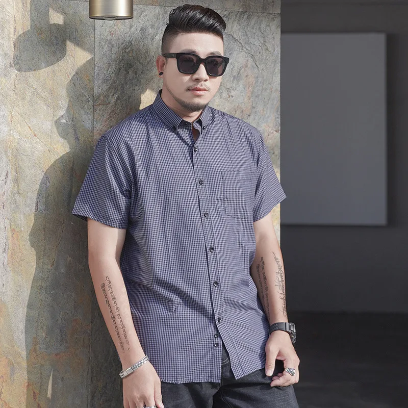 

Большой Размеры Для мужчин с коротким рукавом для мальчиков Бизнес Повседневное многоцветные универсальная рубашка с коротким рукавом и у...