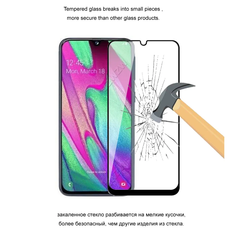 

Glass For Samsung Galaxy A40 Full Cover Screen Protector Protective Tempered Glass For Samsung Galaxy A40 Tempered Glass