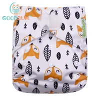 goodbum 2020 fox print hook loop cloth diaper washable adjustable nappy for baby diaper